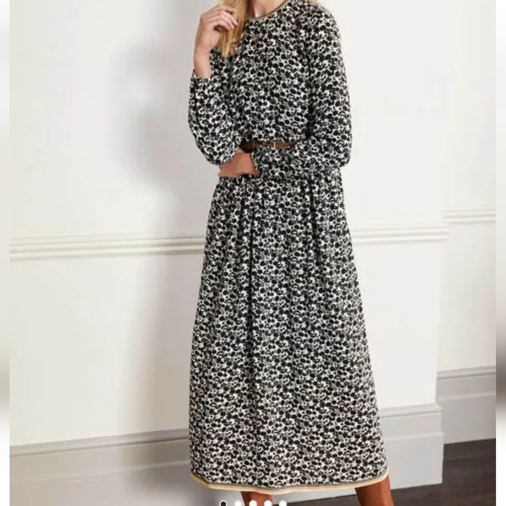 Boden Maxi Print Black and White Dress
